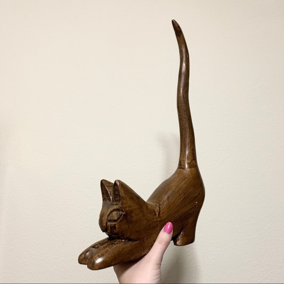 Vintage Other - Vintage mcm wood cat
